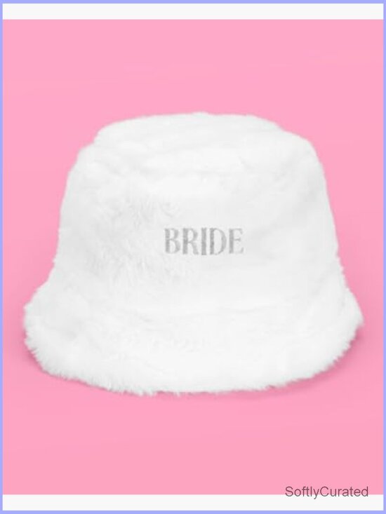 Faux Fur Bride Bucket Hat for Bachelorette Party main image 4